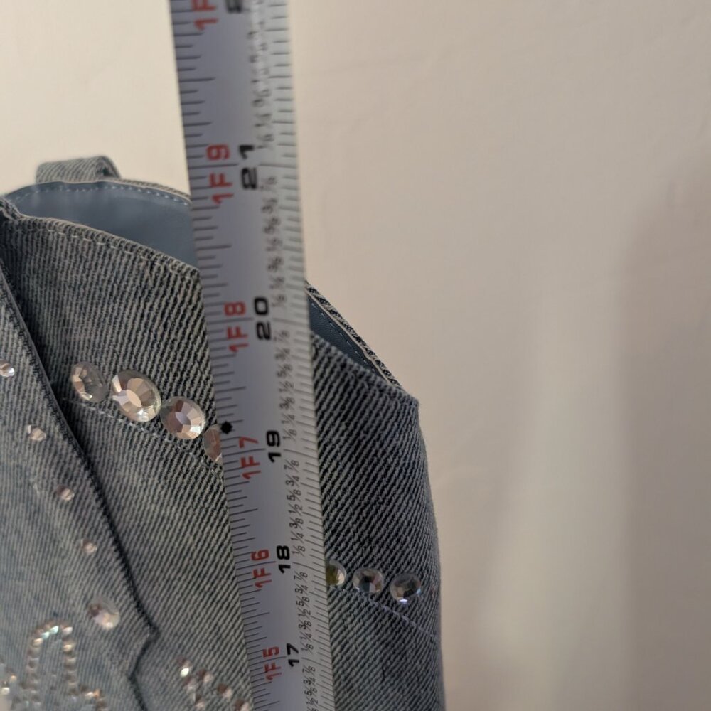 Gianni Bini Denim Boots • Rhinestones, Tassels & Metal Tips • Size 7M • New - Picture 14 of 14